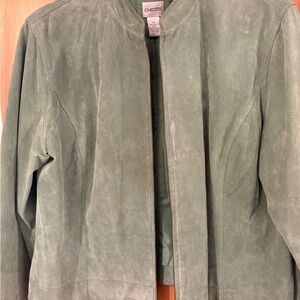 Chico's Sage Green Suede Blazer